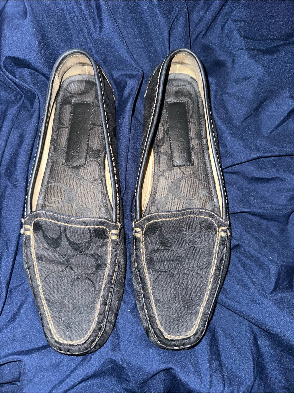 Coach Black Signature Canvas Loafers